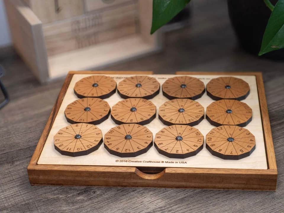 Shop handmade wooden math puzzles and brain teasers.
