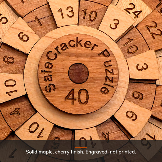 Solid maple with a cherry finish, deep engraved numbers