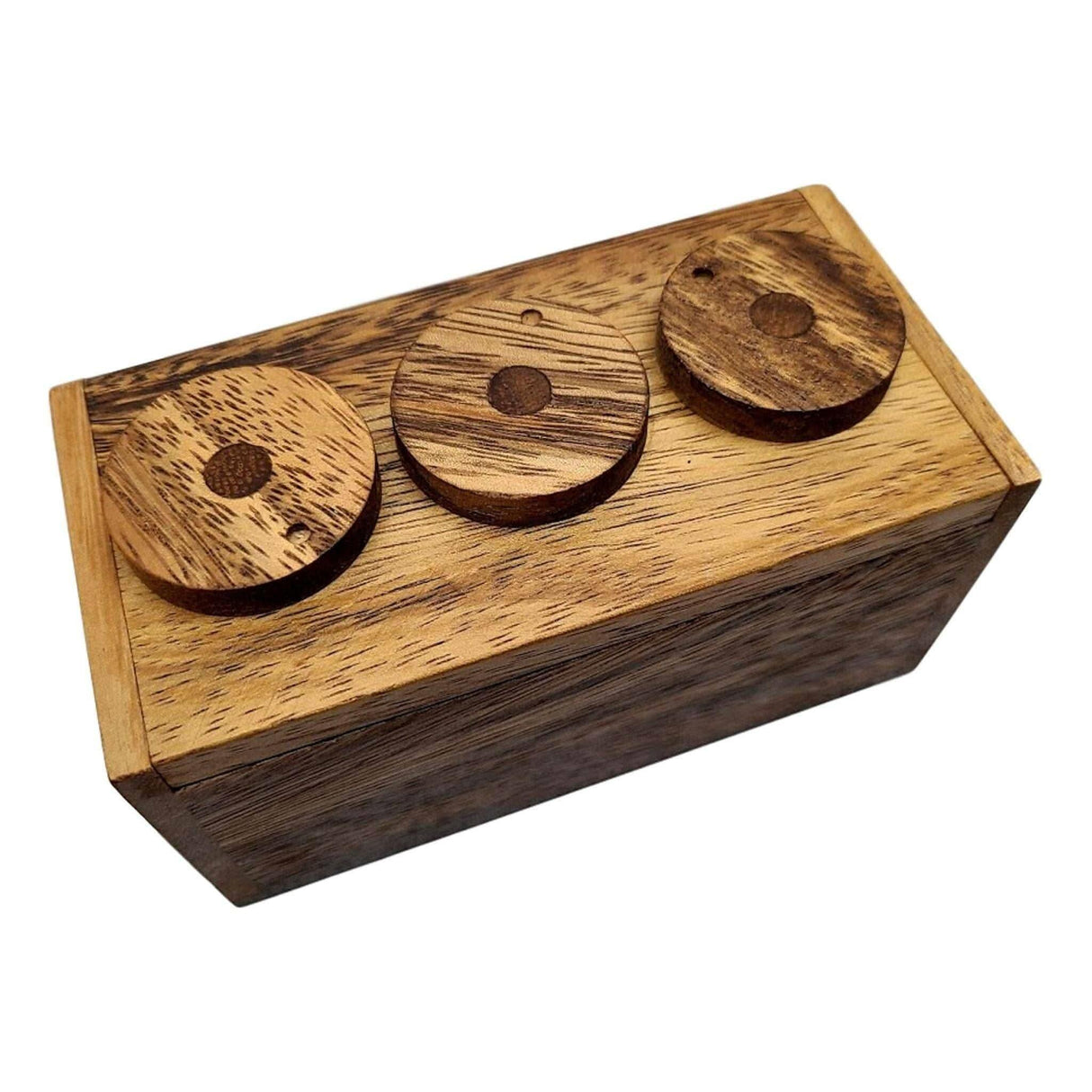 3 Wheel Combo Wood Puzzle Box - Escape Room Prop & Lock Box - Great for Hiding Money, Jewelry, and Keys - Creative Crafthouse