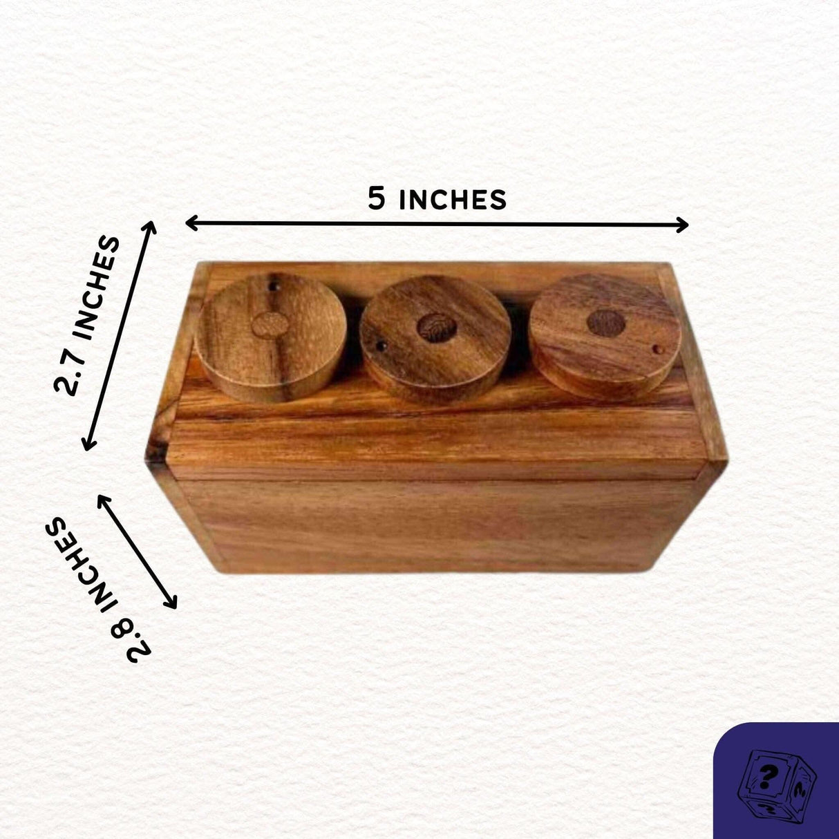 3 Wheel Combo Wood Puzzle Box - Escape Room Prop & Lock Box - Great for Hiding Money, Jewelry, and Keys - Creative Crafthouse