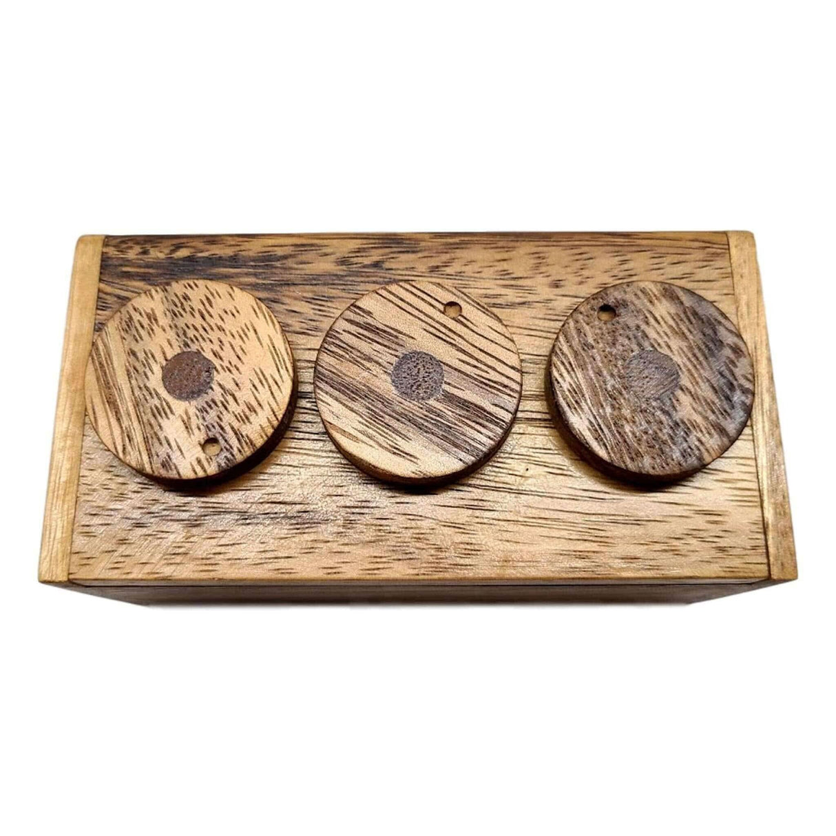 3 Wheel Combo Wood Puzzle Box - Escape Room Prop & Lock Box - Great for Hiding Money, Jewelry, and Keys - Creative Crafthouse