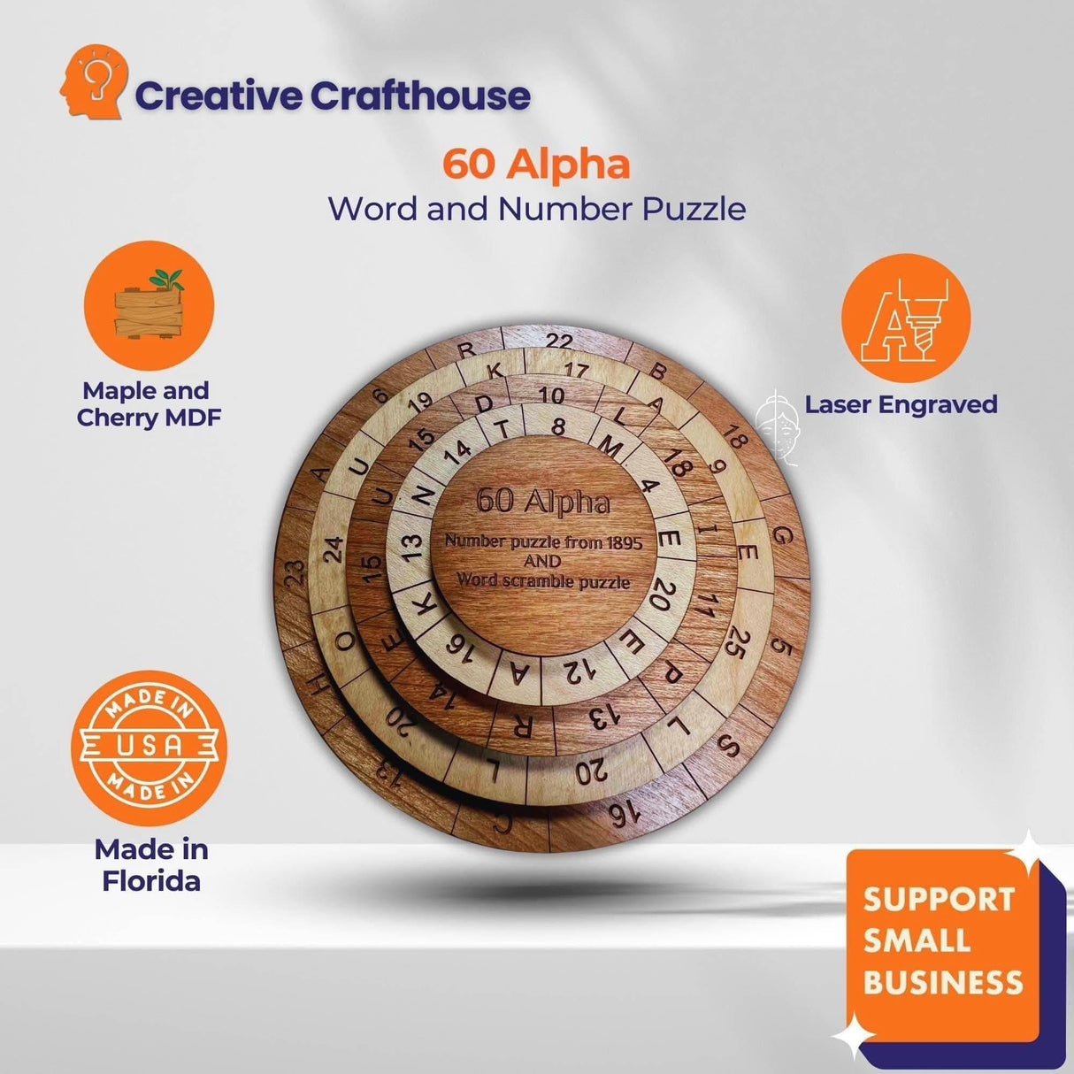 60 Alpha – Math Puzzle - Word Puzzle - Brain Teaser - Creative Crafthouse