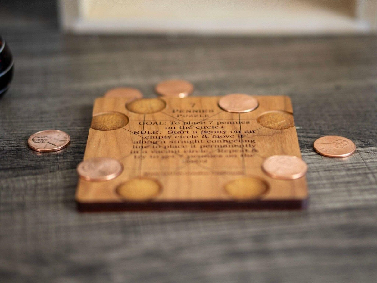 7 Pennies Puzzle: Perfect Stocking Stuffer | White Elephant Gift Under 10 Dollars - Brain Teaser Christmas Gift for Him and Her - Desk Toy - Creative Crafthouse