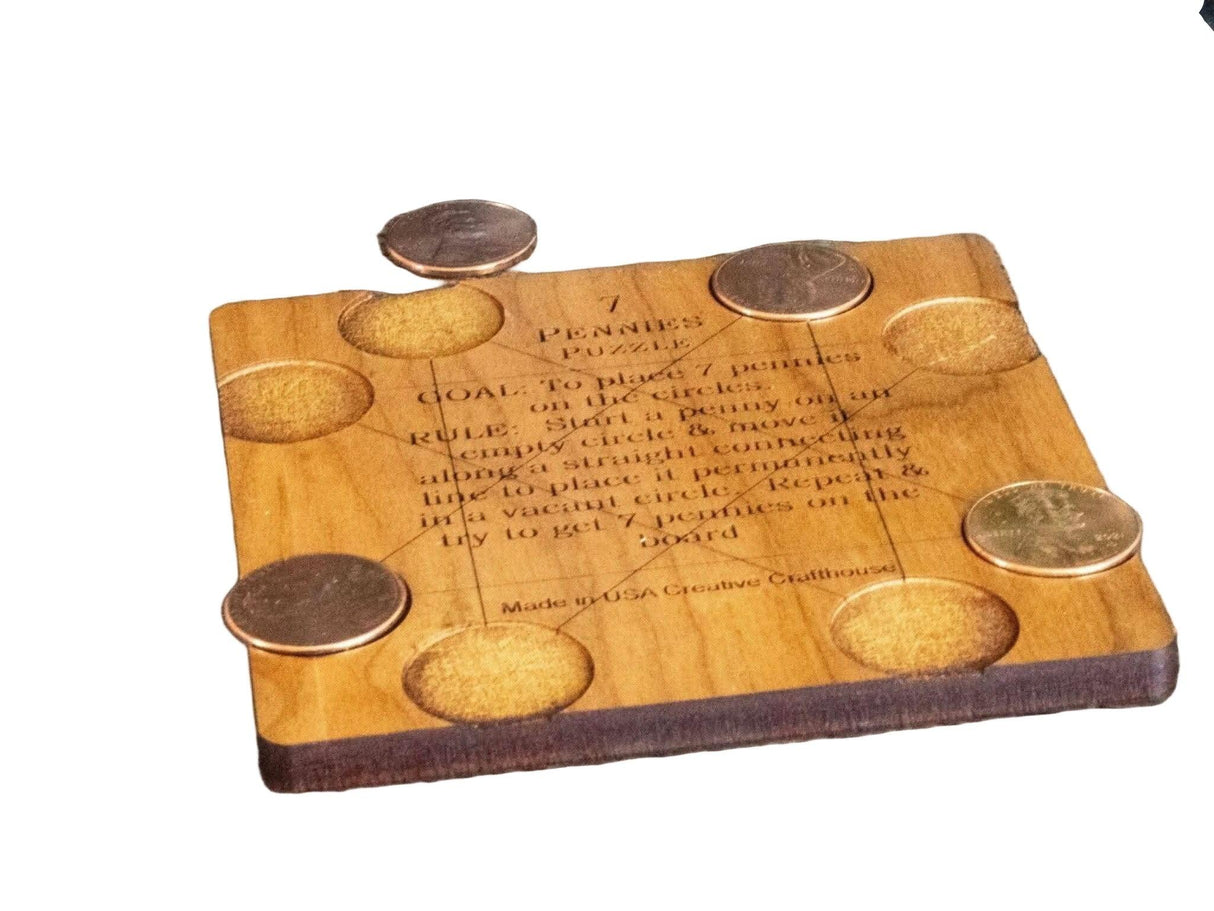 7 Pennies Puzzle: Perfect Stocking Stuffer | White Elephant Gift Under 10 Dollars - Brain Teaser Christmas Gift for Him and Her - Desk Toy - Creative Crafthouse