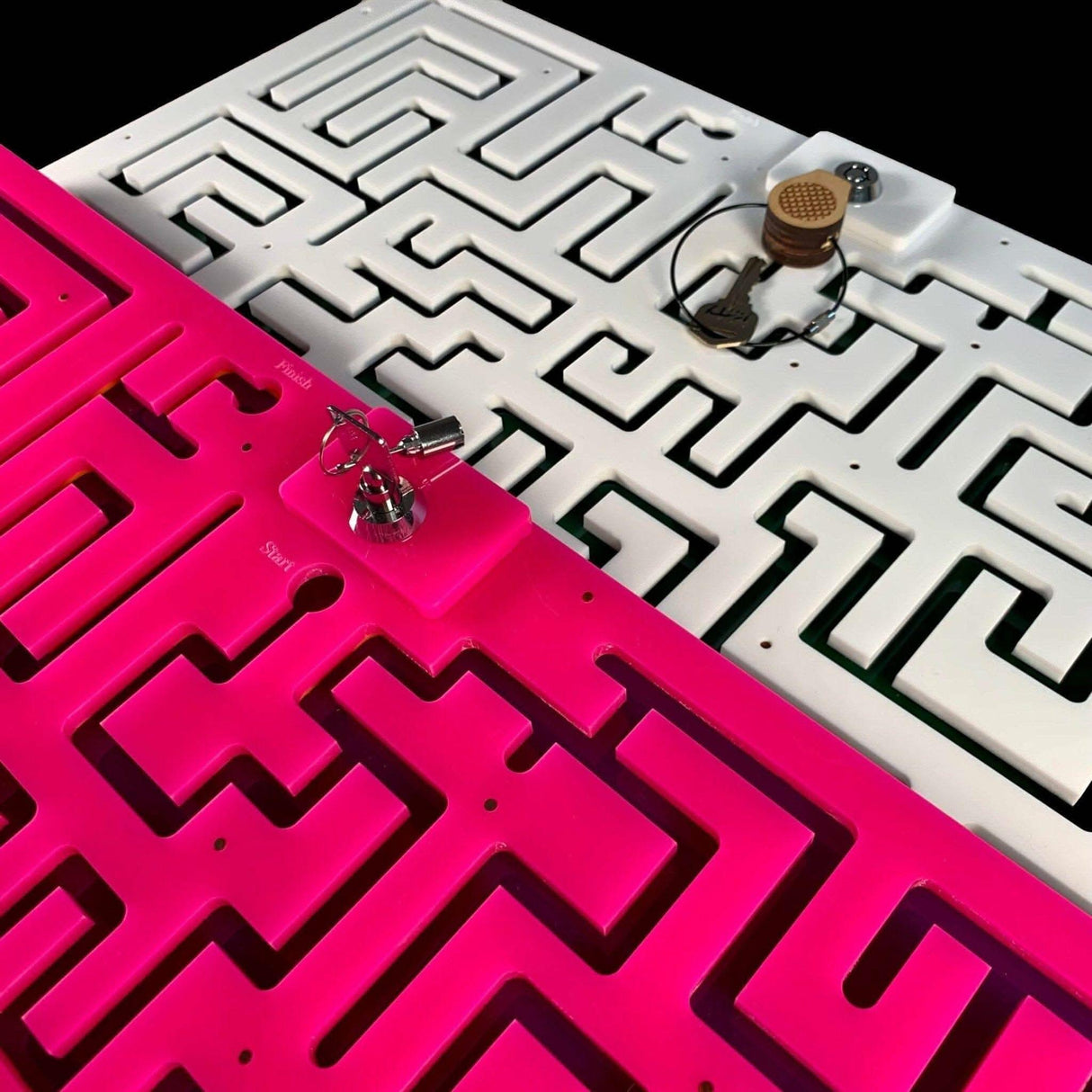 Key Maze Puzzle - acrylic model– traps a key until maze is solved - Creative Crafthouse
