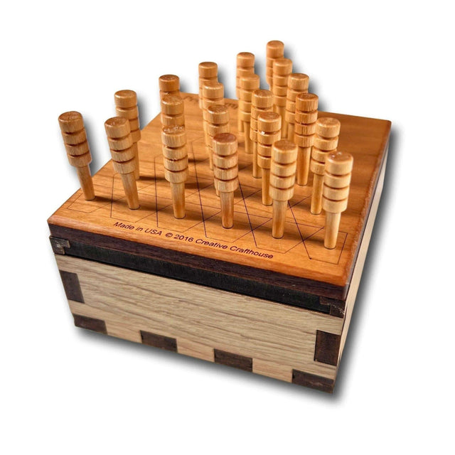 Advanced Wooden Brain Teaser Peg Jump Puzzle - Personalized Travel Game | Classic Peg Solitaire Style Wood Brain Teaser - Creative Crafthouse