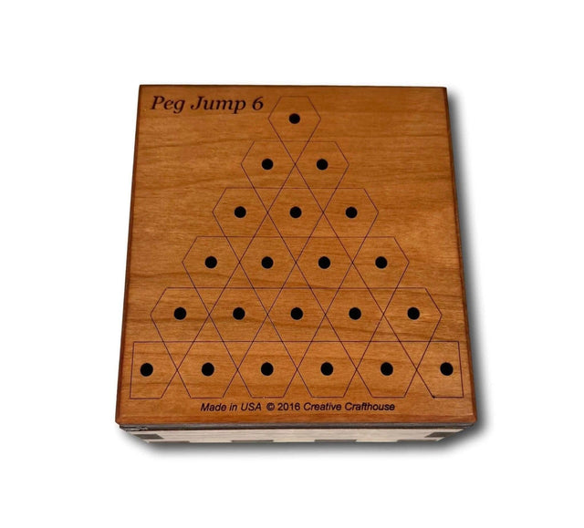 Advanced Wooden Brain Teaser Peg Jump Puzzle - Personalized Travel Game | Classic Peg Solitaire Style Wood Brain Teaser - Creative Crafthouse