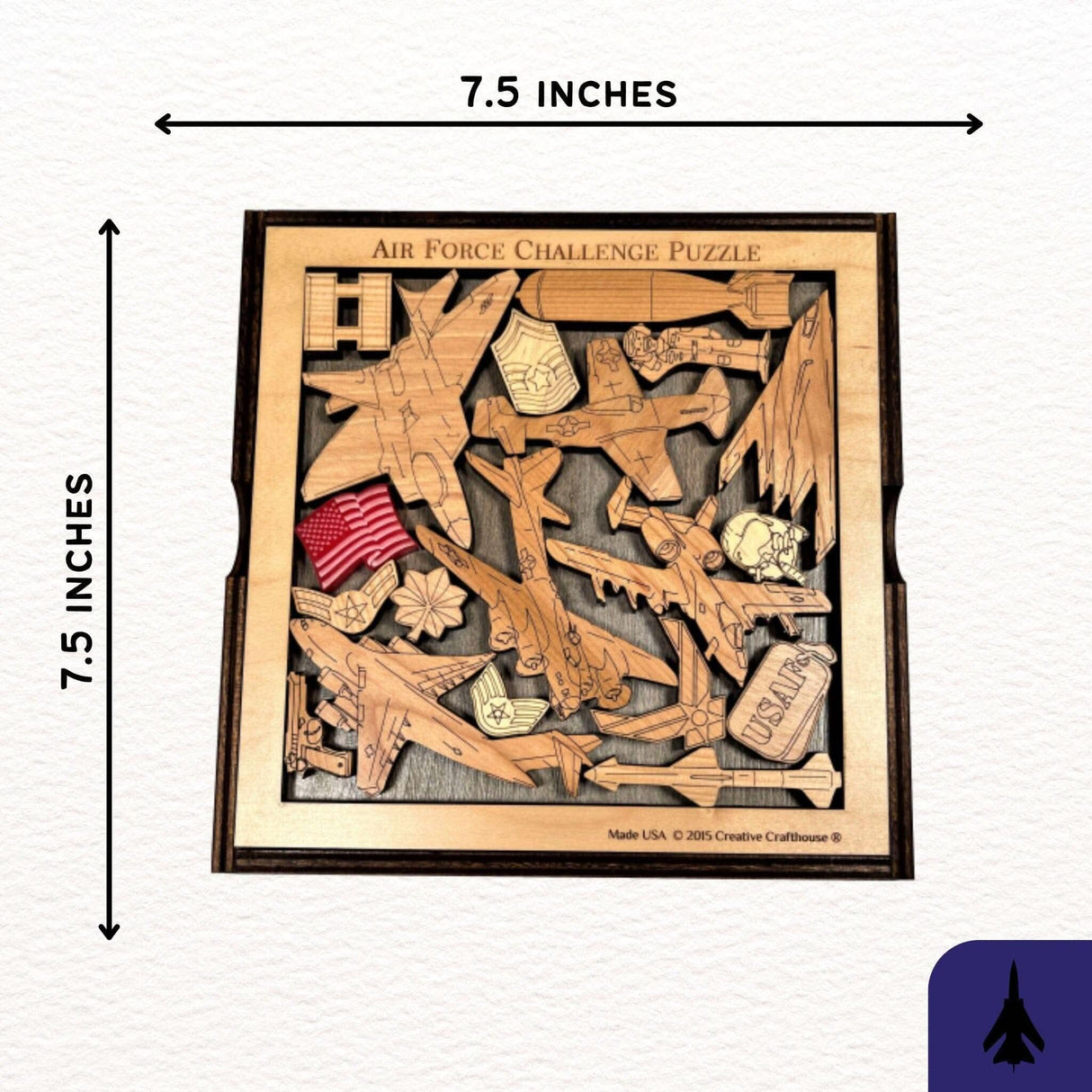 Air Force Challenge Puzzle - Can Be Personalized With Custom Engraving For a Special Gift - Creative Crafthouse
