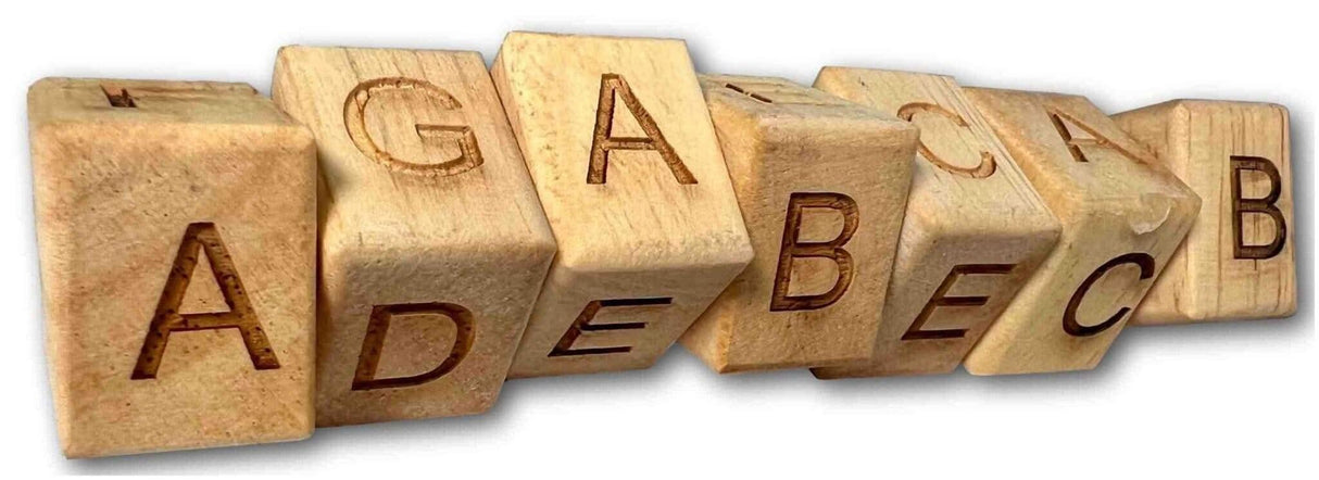 Alpha Snake G - 7 Wood Brain Teaser Puzzle - Arrange the blocks so that no letters repeated on each side - Creative Crafthouse