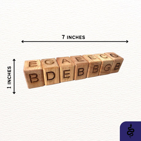 Alpha Snake G - 7 Wood Brain Teaser Puzzle - Arrange the blocks so that no letters repeated on each side - Creative Crafthouse