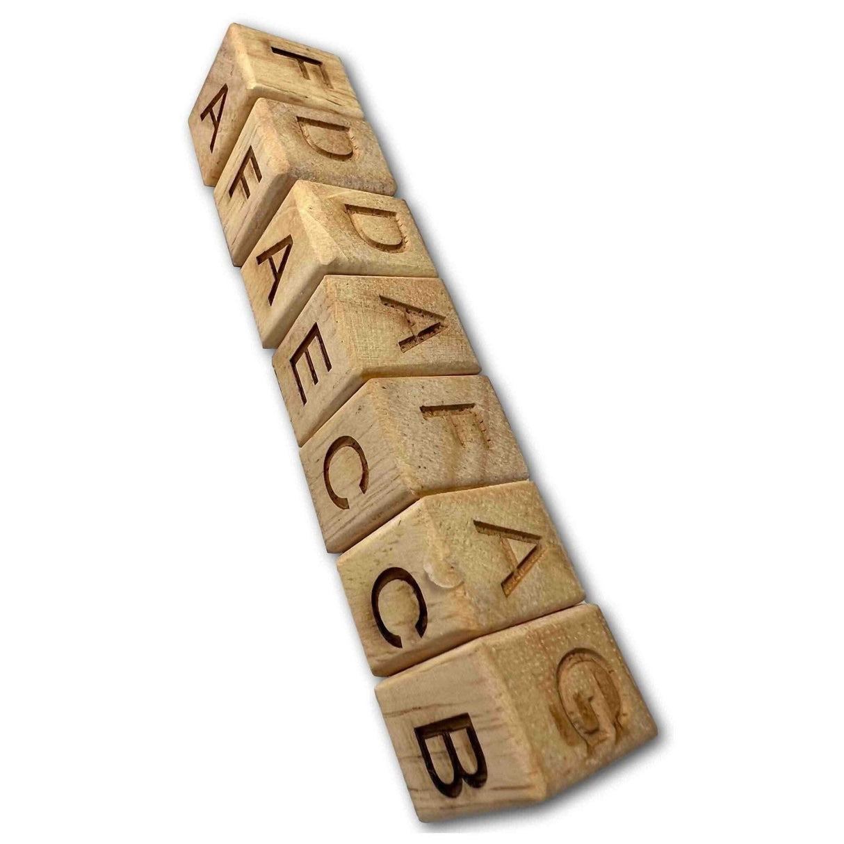 Alpha Snake G - 7 Wood Brain Teaser Puzzle - Arrange the blocks so that no letters repeated on each side - Creative Crafthouse