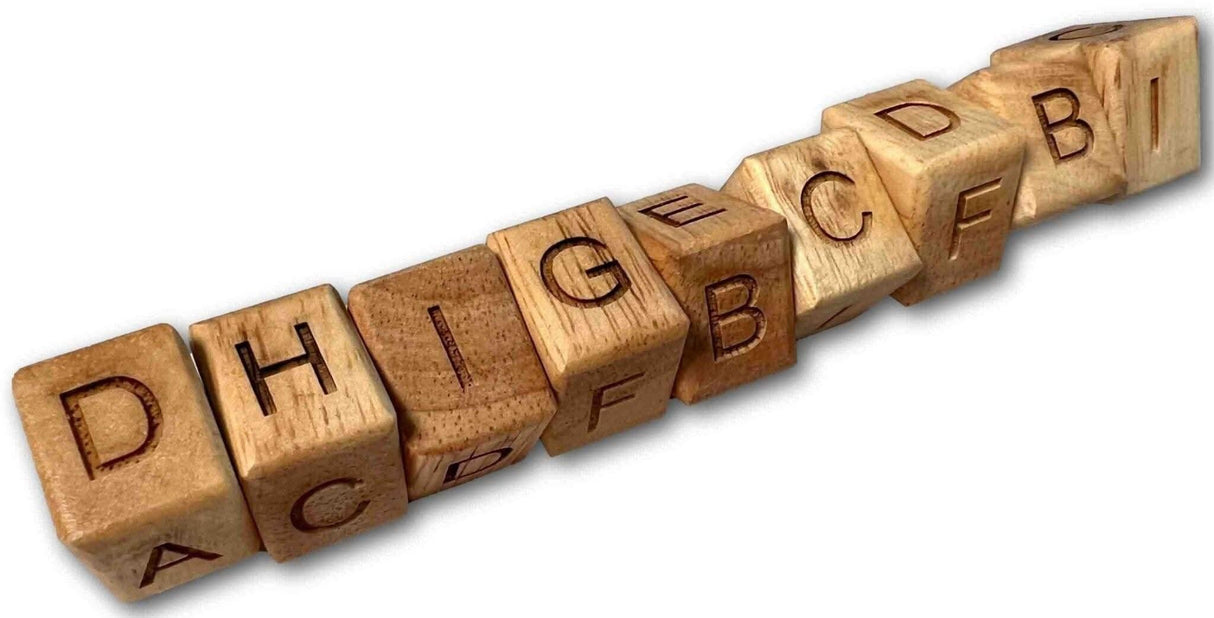 Alpha Snake I - 9 Wood Brain Teaser Puzzle - Arrange the blocks so that no letters repeated on each side - Creative Crafthouse