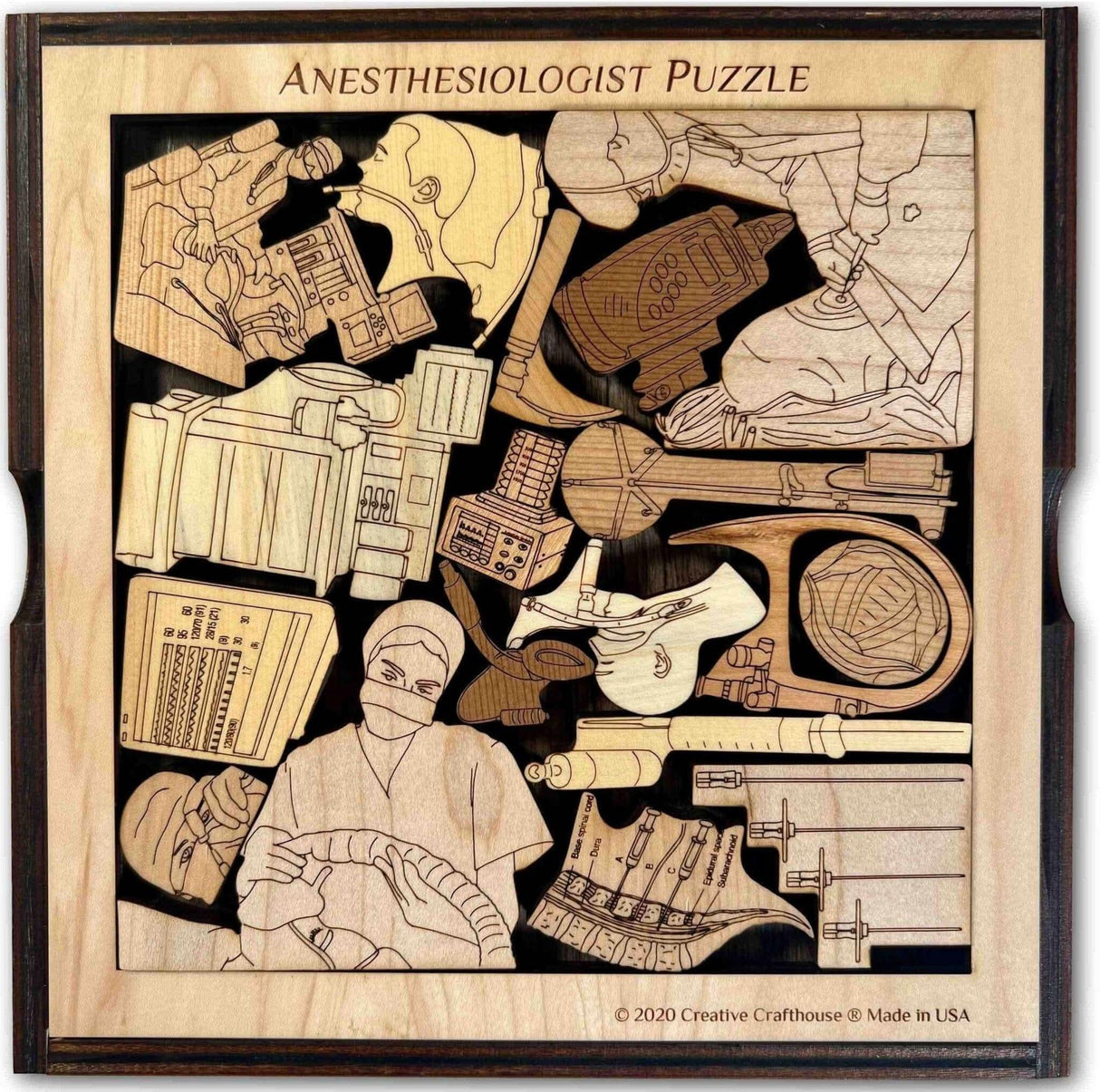 Anesthesiologist Puzzle Gift - artistic and challenging - can be personalized - Creative Crafthouse