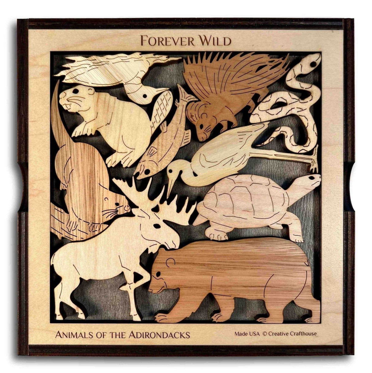Animals of the Adirondacks - Forever Wild - artistic and challenging - can be personalized - Creative Crafthouse