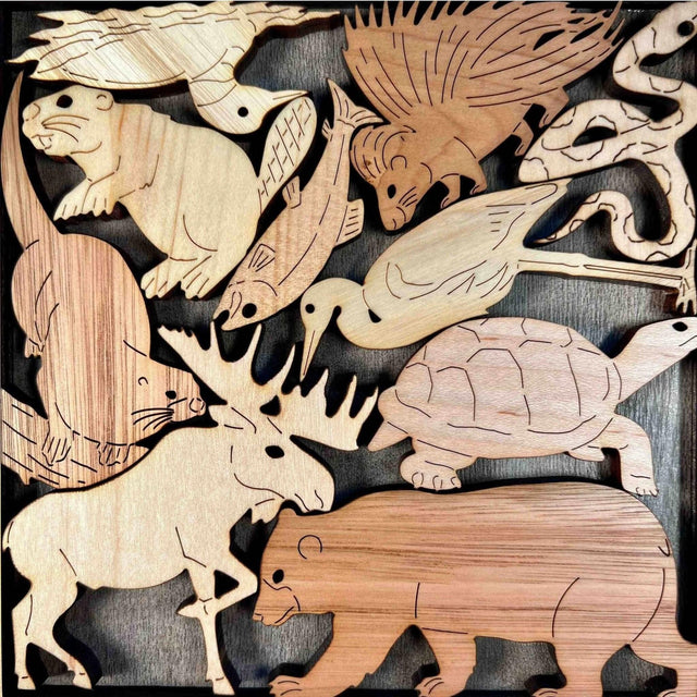 Animals of the Adirondacks - Forever Wild - artistic and challenging - can be personalized - Creative Crafthouse