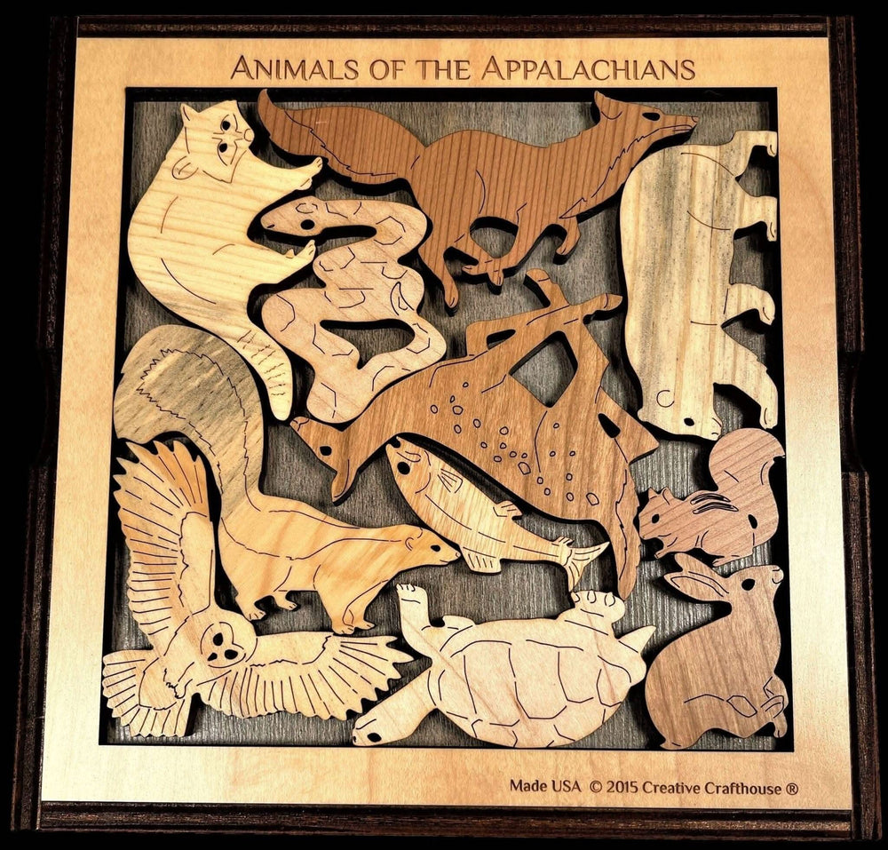 Animals of the Appalachian Mountains Puzzle - Forever Wild - artistic and challenging - can be personalized - Creative Crafthouse
