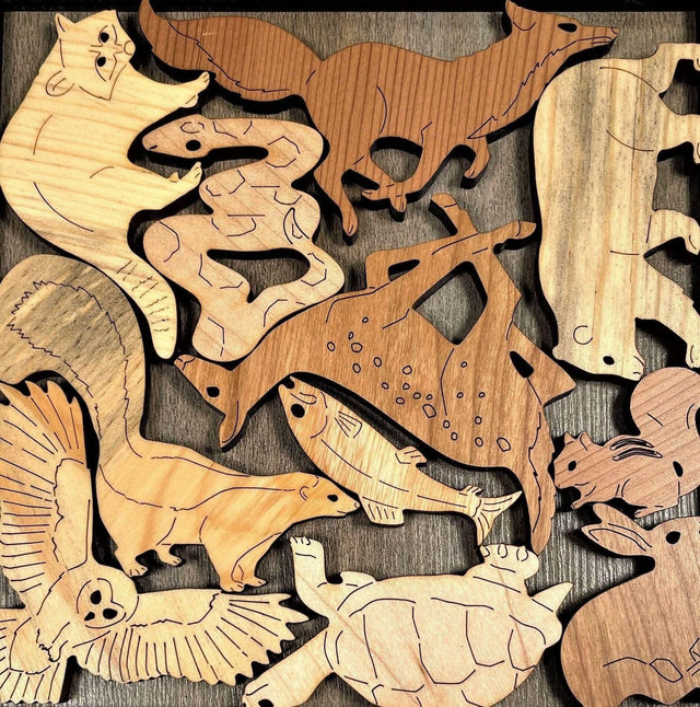 Animals of the Appalachian Mountains Puzzle - Forever Wild - artistic and challenging - can be personalized - Creative Crafthouse