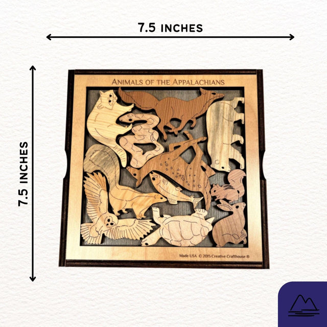 Animals of the Appalachian Mountains Puzzle - Forever Wild - artistic and challenging - can be personalized - Creative Crafthouse