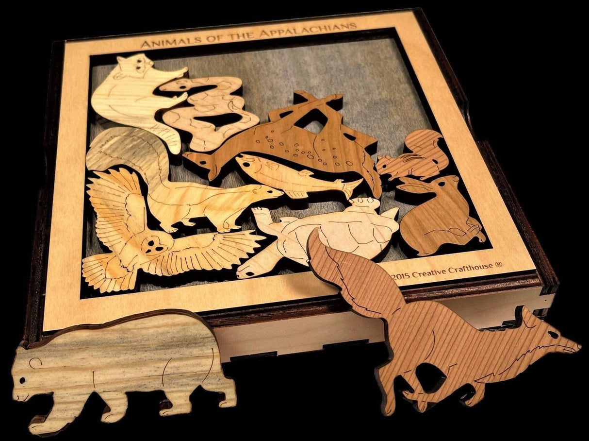 Animals of the Appalachian Mountains Puzzle - Forever Wild - artistic and challenging - can be personalized - Creative Crafthouse