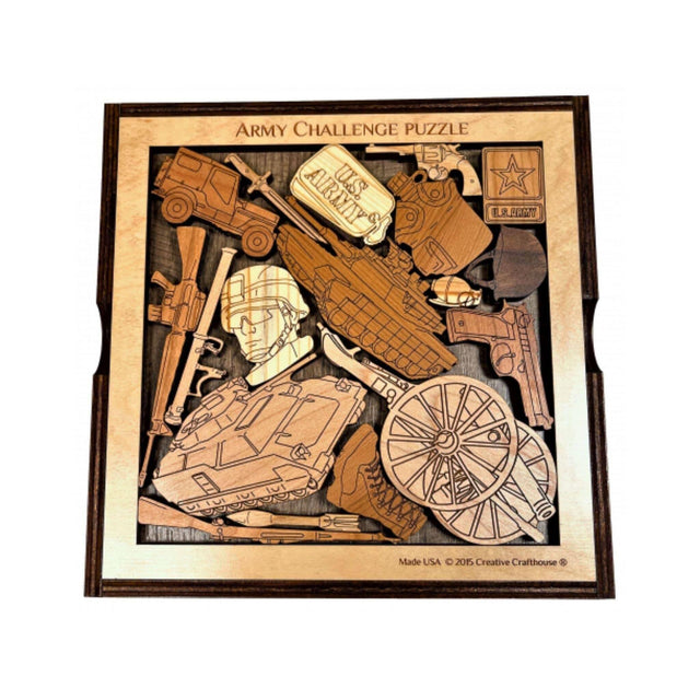 Army Challenge Wood Puzzle | Personalizable Graduation Gift - Creative Crafthouse