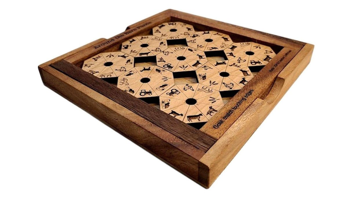 Around the Barn - Edge Matching Puzzle - Wood Puzzle - Brain Teaser - Creative Crafthouse