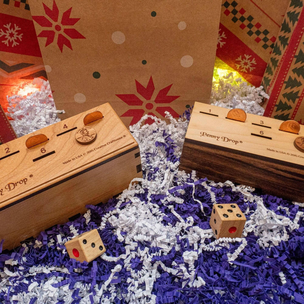 Authentic Penny Drop Games Christmas Gift Set for All Ages | Fun Family Game| Tabletop & Travel Edition | Gift for Family, Kids, Adults, - Creative Crafthouse