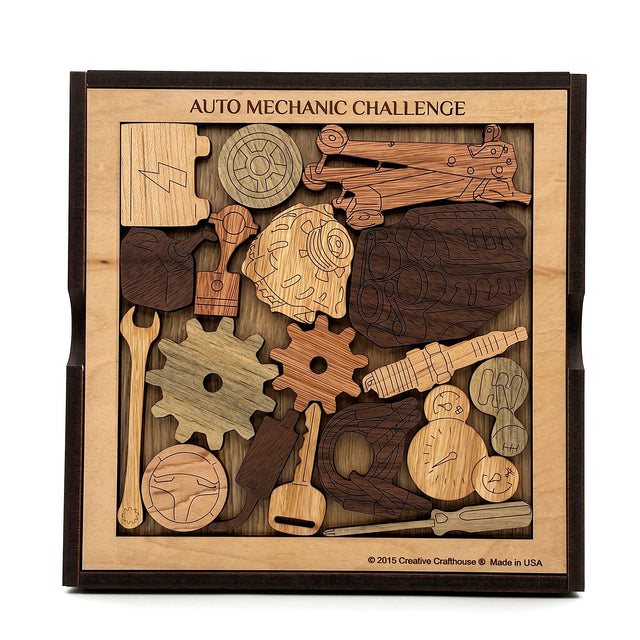 Auto Mechanic’s Challenge Wood Puzzle | Personalizable Gift - Creative Crafthouse