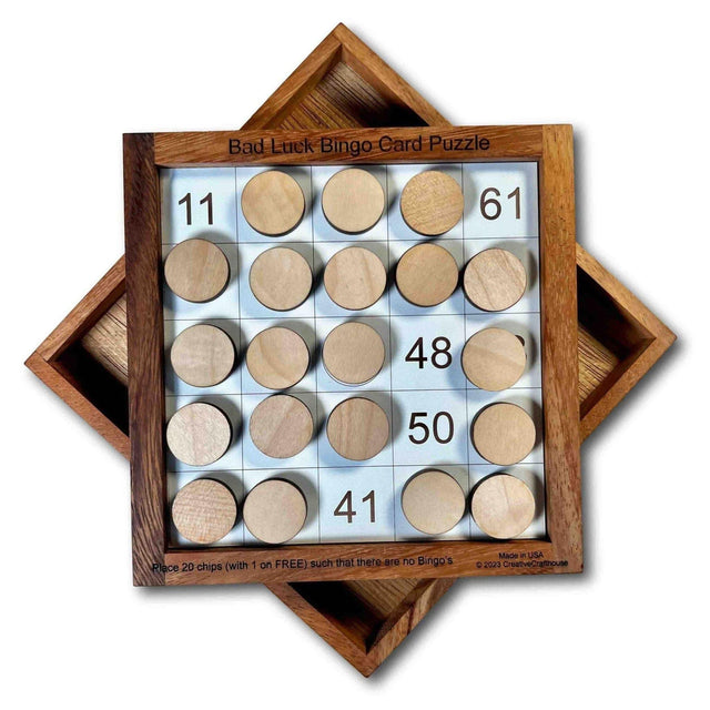 Bad Luck Bingo Wooden Brain Teaser Puzzle - Creative Crafthouse