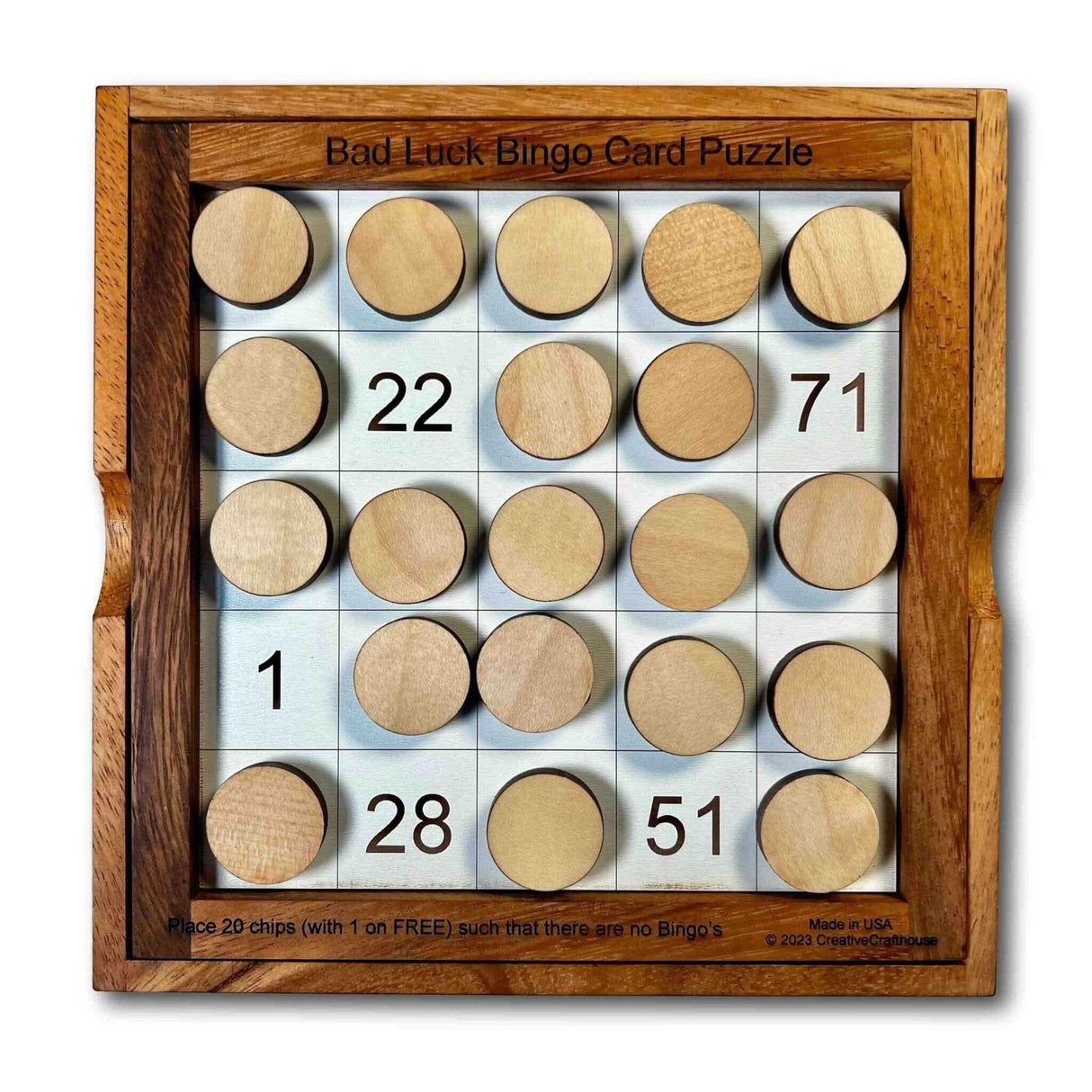 Bad Luck Bingo Wooden Brain Teaser Puzzle - Creative Crafthouse