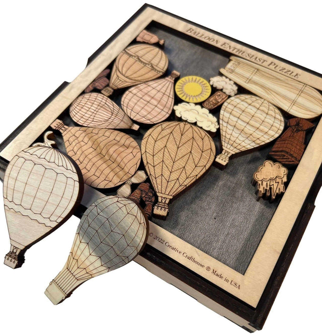 Balloon Enthusiast Picture Frame Puzzle - Soar High in the Sky - artistic and challenging - can be personalized - Creative Crafthouse