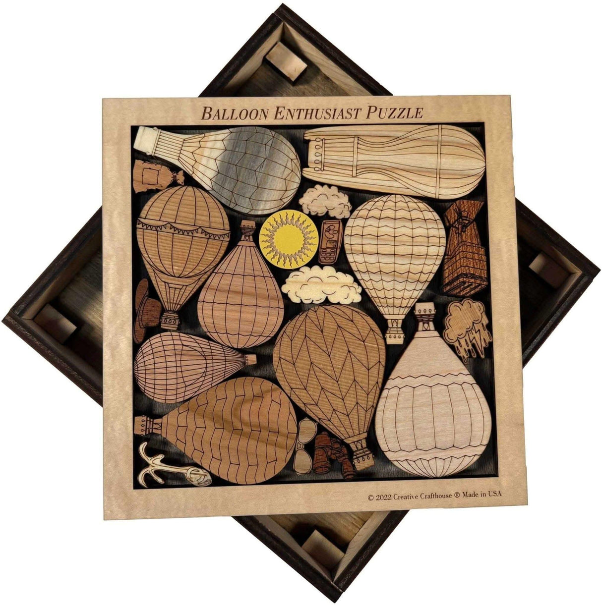 Balloon Enthusiast Picture Frame Puzzle - Soar High in the Sky - artistic and challenging - can be personalized - Creative Crafthouse