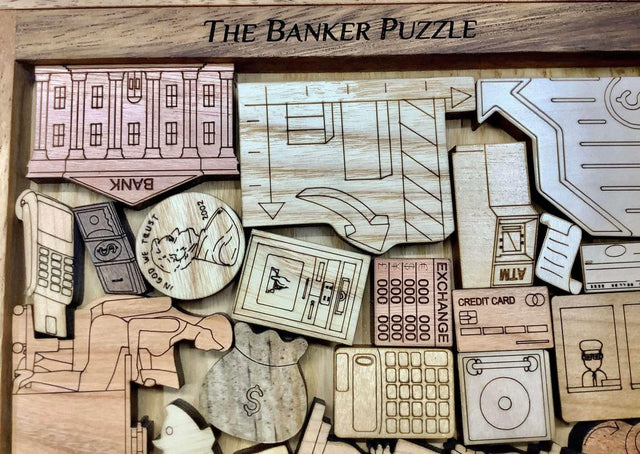 Banker Puzzle - artistic and challenging - can be personalized - Creative Crafthouse