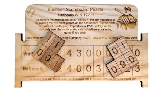 Baseball Scoreboard Wood Puzzle - Personalize with Your Team Name - Creative Crafthouse