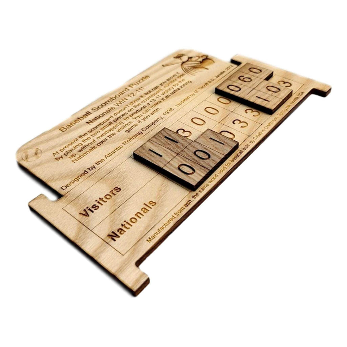 Baseball Scoreboard Wood Puzzle - Personalize with Your Team Name - Creative Crafthouse