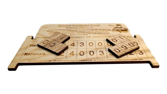 Baseball Scoreboard Wood Puzzle - Personalize with Your Team Name - Creative Crafthouse