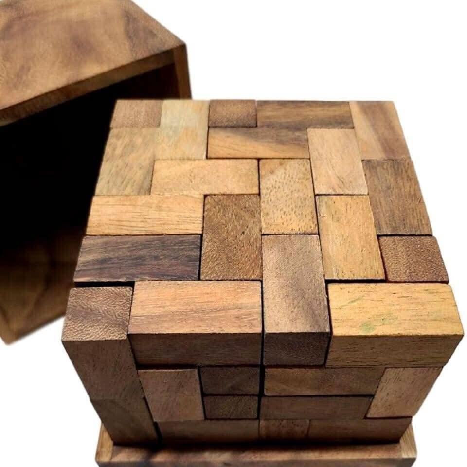 Big Puzzle Gift for Adults - Monster Z Wood Brain Teaser Puzzle - 54 "Z" Shaped Pieces Make 6x6x6 Cube - Very Difficult Puzzle for Experts - Creative Crafthouse
