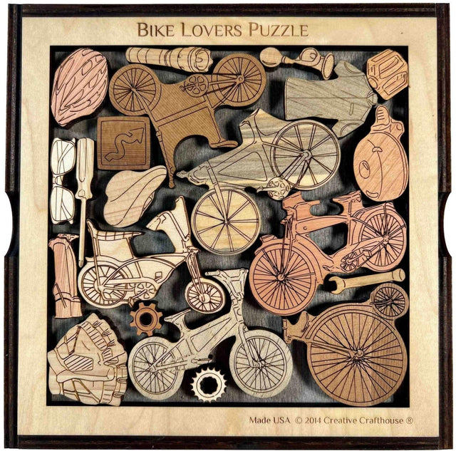 Bike Lovers Puzzle - artistic and challenging - can be personalized - Creative Crafthouse