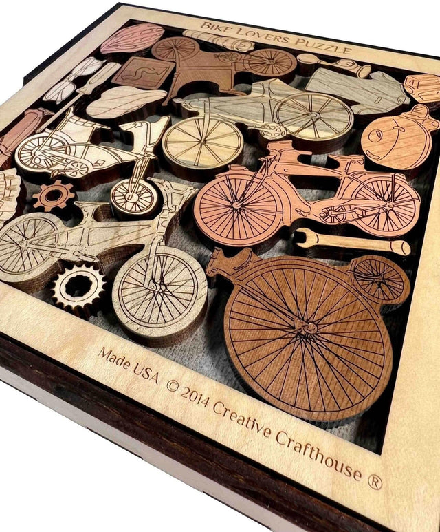Bike Lovers Puzzle - artistic and challenging - can be personalized - Creative Crafthouse