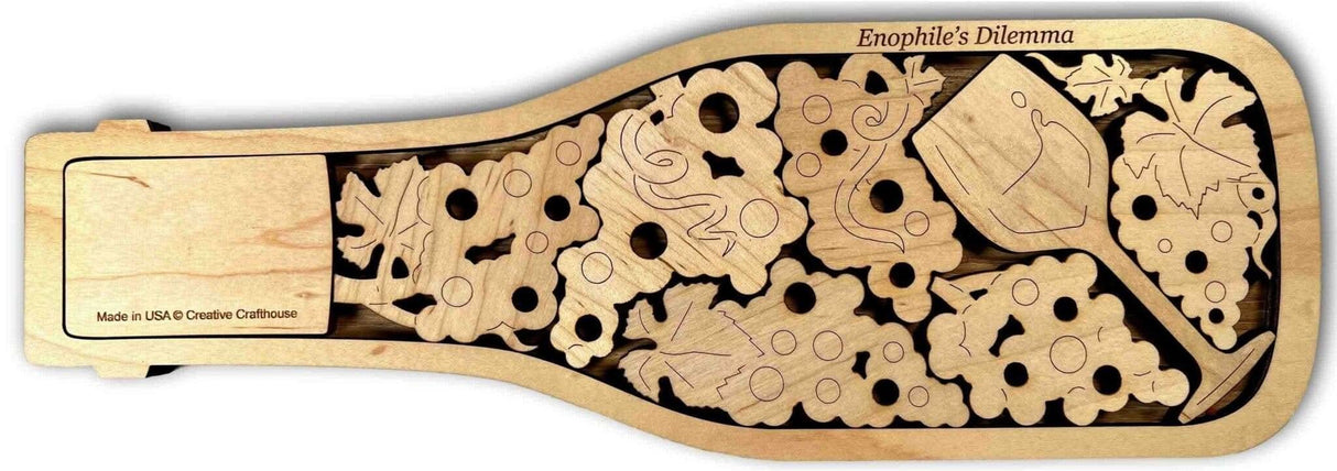 Bottle of Fine Wine Puzzle | Maple Wood Version | Add a Laser Engraved Name or Message - Creative Crafthouse