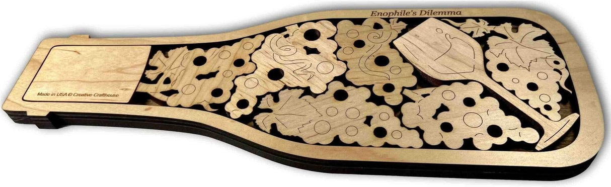 Bottle of Fine Wine Puzzle | Maple Wood Version | Add a Laser Engraved Name or Message - Creative Crafthouse