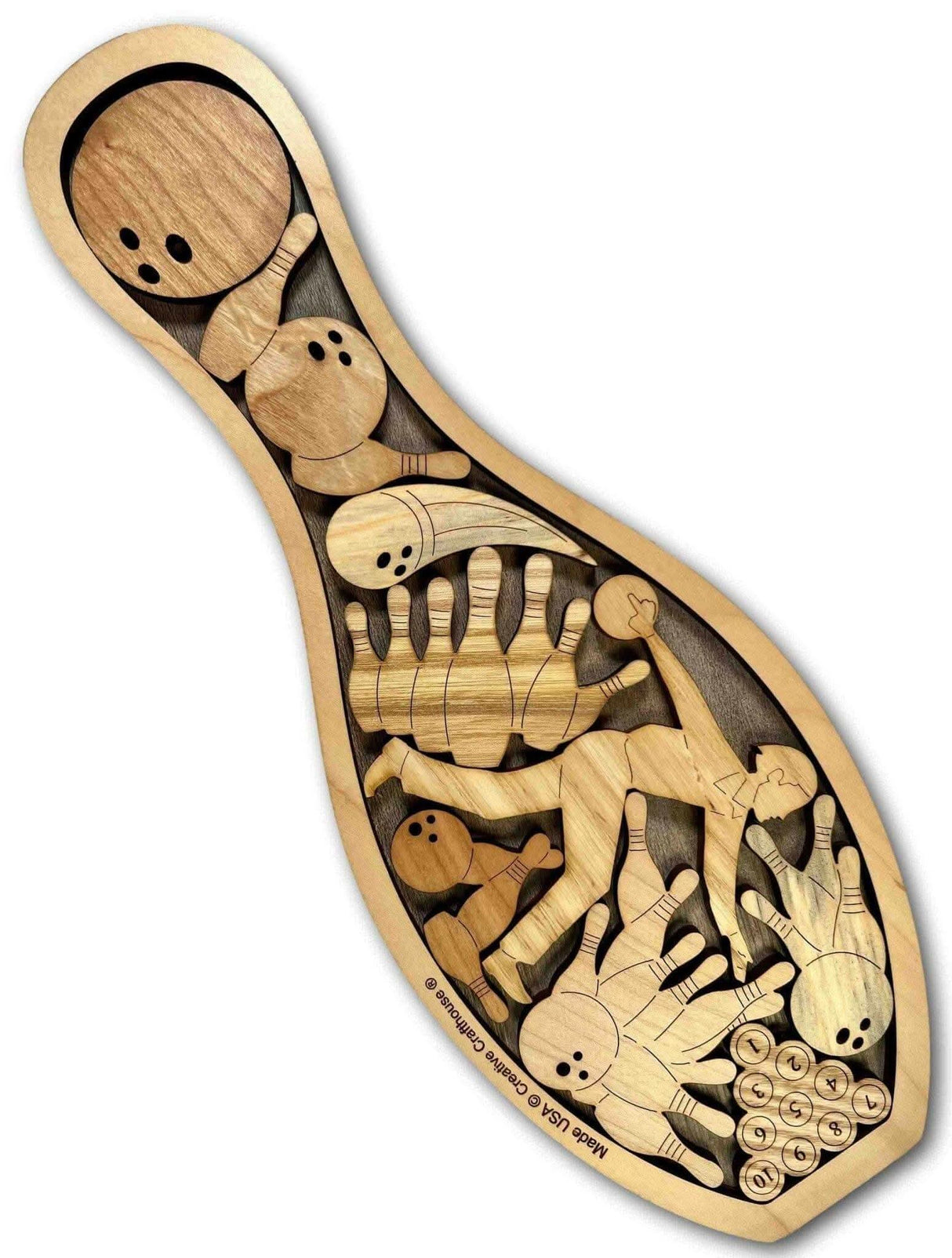 Bowling Pin Puzzle - Bowling Memories Award Puzzle - Personalized Puzzle Gift - Creative Crafthouse