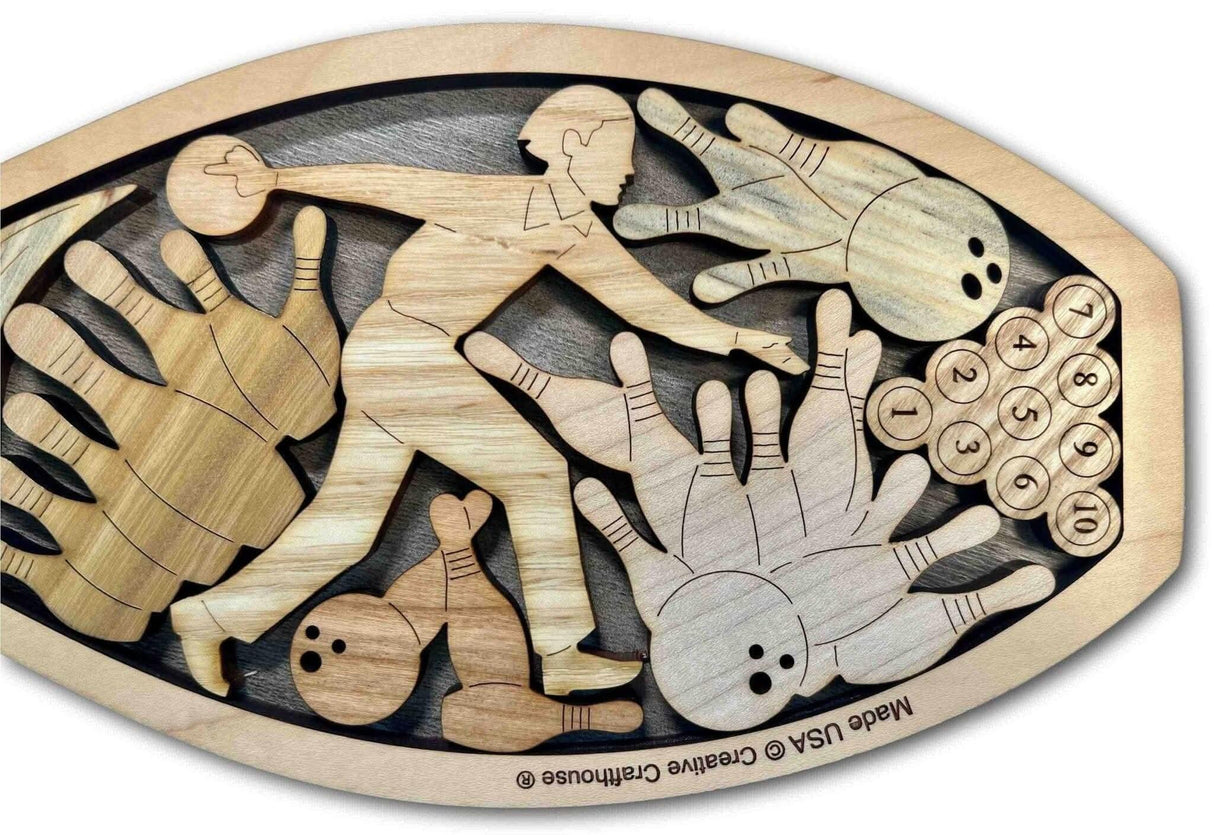 Bowling Pin Puzzle - Bowling Memories Award Puzzle - Personalized Puzzle Gift - Creative Crafthouse