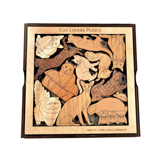 Cat Lover Wood Puzzle | Personalizable Gift and Decor - Creative Crafthouse
