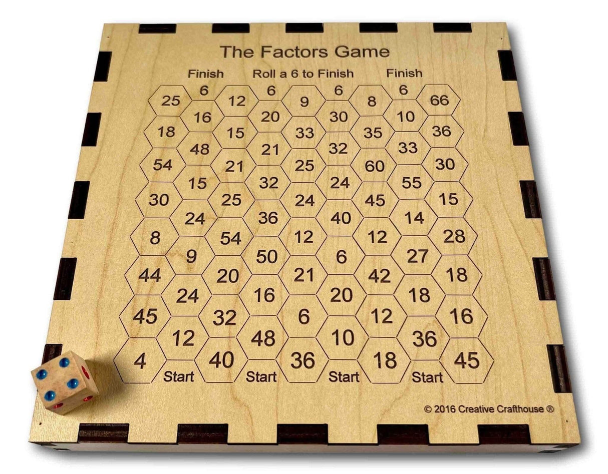 Christmas Gift for Kids | 45 Game & The Factors Game – 2 Math Games in 1 - Wooden Family Game | Personalize with Name - Education and Fun - Creative Crafthouse