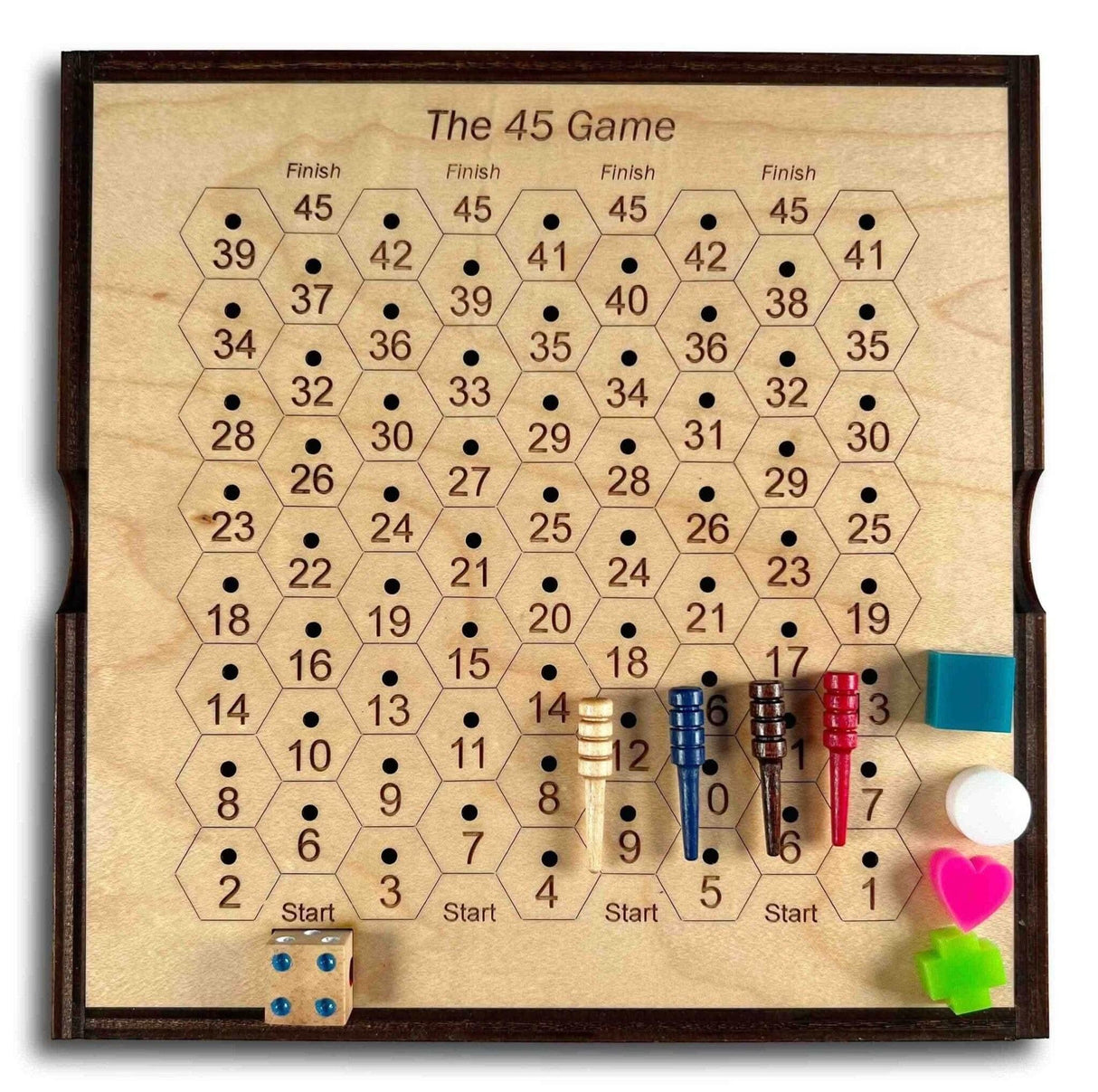 Christmas Gift for Kids | 45 Game & The Factors Game – 2 Math Games in 1 - Wooden Family Game | Personalize with Name - Education and Fun - Creative Crafthouse