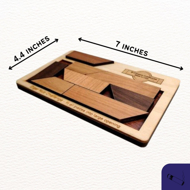 Cigar Nub Wood Puzzle - Gift for Him - Personalize with a Laser Engraved Name on the Frame or a Puzzle Piece - Creative Crafthouse