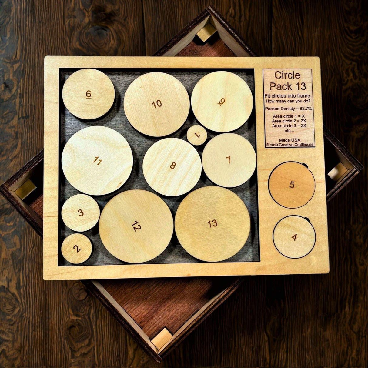 Circle Pack 13 Wood Puzzle | Challenging Packing Brain Teaser - Creative Crafthouse