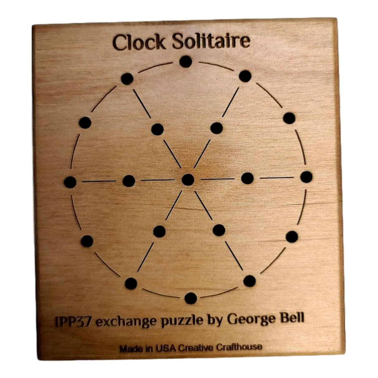 Clock Solitaire Peg Jumping Puzzle - Wood puzzle - Creative Crafthouse