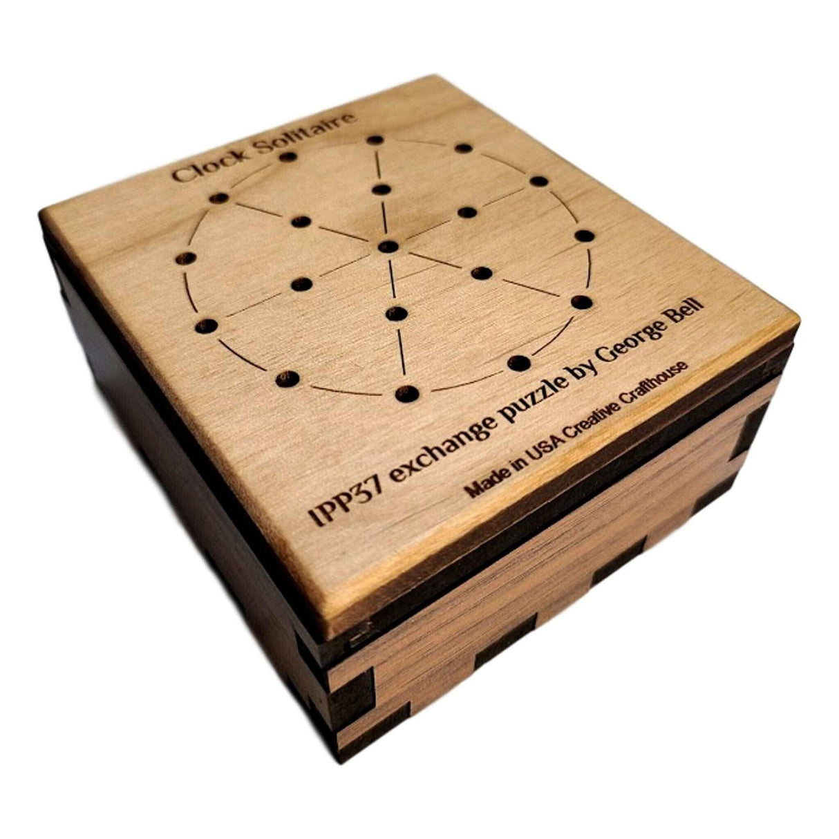 Clock Solitaire Peg Jumping Puzzle - Wood puzzle - Creative Crafthouse