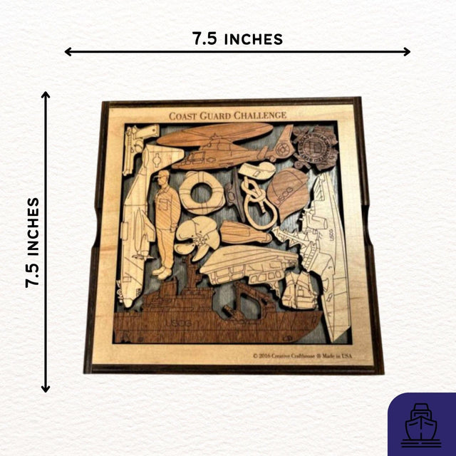 Coast Guard Challenge Puzzle USCG - Brain Teaser - Wood Picture Frame - Personalised Gift - Creative Crafthouse